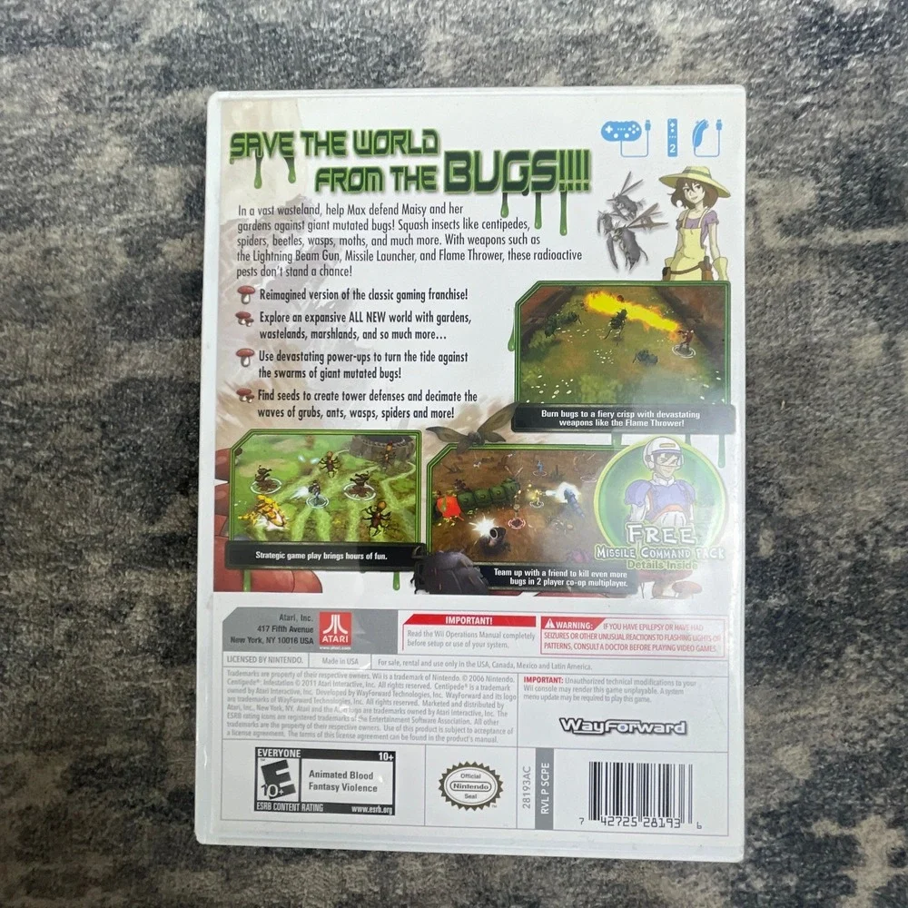Centipede Infestation Nintendo Wii Game Action Shooter WayForward Atari